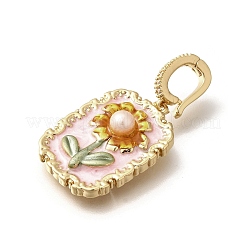 Brass Micro Pave Cubic Zirconia Pendents&nbsp;KK-R212-03G-07