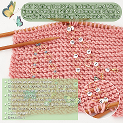 Glass & Acrylic Beaded Knitting Row Counter Chains&nbsp;HJEW-NB00085
