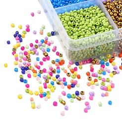 226.8g12色12/0ベーキングペイントガラスシードビーズ  ラウンド  ミックスカラー  1.5~2x1.5mm  穴：0.5~1mm  約18.9g（約1260個）/カラー&nbsp;SEED-YW0001-78