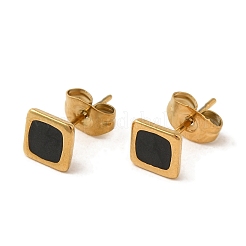 Ion Plating(IP) 304 Stainless Steel Square Stud Earrings&nbsp;EJEW-C114-06G-01