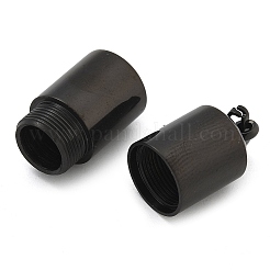 304ステンレススチール製開閉式骨壷ペンダント  コラムチャーム  ブラック  27x9.5mm  穴：5.5x3mm  内径：6mm&nbsp;STAS-M084-05C