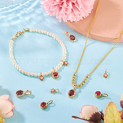 4Pcs 2 Styles Brass Micro Pave Cubic Zirconia & 2Pcs Stainless Steel Rhinestone Pendants&nbsp;ZIRC-TA0001-29