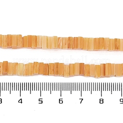 手作りランプワークビーズ連売り  シードビーズ付きスクエア  オレンジ  5.5~6x5~6x2.5~3mm  穴：0.7mm  約151~153個/連  16.14''（41センチメートル）&nbsp;LAMP-Q037-02B-20
