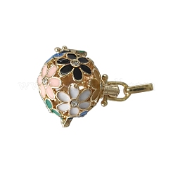 Brass Enamel Cage Pendants&nbsp;BOTT-PW0001-082B-07