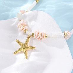 Starfish 304 Stainless Steel Pendant Necklaces&nbsp;NJEW-L465-02G