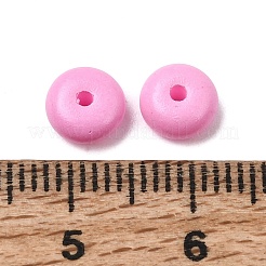 ベーキングペイント不透明ガラスビーズ  ロンデル  パールピンク  6.5x3.5mm  穴：1.2mm  約5555個/1000g&nbsp;GLAA-A045-06H