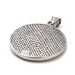 304ステンレスペンダント  グリフィン模様のフラットラウンド  アンティークシルバー  43x38x6mm  穴：6x5mm&nbsp;STAS-M319-01AS