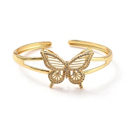 Bling Butterfly Cubic Zirconia Cuff Bangle&nbsp;BJEW-D448-09G-RS