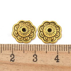 合金のスペーサービーズ  カドミウムフリー＆鉛フリー  花  アンティーク黄金  11.5x2.5mm  穴：1.6mm  約2127個/1000g&nbsp;TIBE-P003-79AG