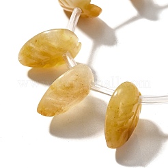 天然石トパーズ翡翠ビーズ連売り  葉  トップ掘削  17~18x13~14x5~6mm  穴：0.9mm  約15個/連  8.07''（20.5センチメートル）&nbsp;G-P561-A05-01