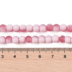 つや消しクラックルガラスビーズ  ロンデル  淡いバイオレットレッド  8x7mm  穴：1.6mm&nbsp;X1-GLAA-U001-8mm-M13