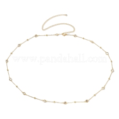 Brass Clear Cubic Zirconia Satellite Chain Waist Chains&nbsp;NJEW-C00038