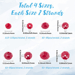 8 Strands 4 Styles Opaque Solid Color Glass Beads Strands&nbsp;EGLA-LT0001-04C