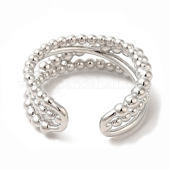 Rack Plating Brass Criss Cross Open Cuff Rings for Women&nbsp;RJEW-M148-06P