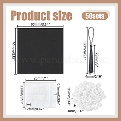 紙で作る博士帽DIYキット  タッセル付き  ブラック  90x90x0.1mm&nbsp;DIY-WH0591-243