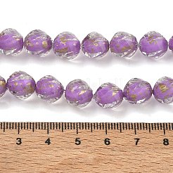 樹脂とガラスビーズの連  二層ビーズ  ツイスト  グリッターパウダー付き  多面カット  パープル  10x8~9.5mm  穴：0.6mm  約48~50個/連  19.88''（50.5cm）〜19.96''（50.7cm）&nbsp;GG-CBA48D8-01H