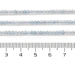 天然石アクアマリンビーズ連売り  多面カット  ロンデル  3x2mm  穴：0.5mm  約189~191個/連  15.35''（39センチメートル）&nbsp;G-K376-B04-01