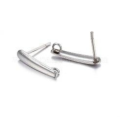 Non-Tarnish 201 Stainless Steel Stud Earring Findings&nbsp;STAS-P210-39P