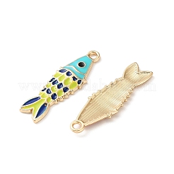 合金エナメルチャーム  ライトゴールデン  魚  ミックスカラー  26x8.5x1.5mm  穴：1.6mm&nbsp;X-FIND-Z102-08KCG