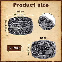 2Pcs Zinc Alloy Smooth Buckles&nbsp;FIND-NB0007-31A-01
