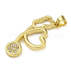 Rack Plating Brass Micro Pave Cubic Zirconia Pendants&nbsp;KK-Z063-40B-G