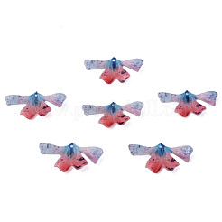 プラスチックチャーム  葉  鮭色  17x33x3mm  穴：1mm&nbsp;KY-N015-153