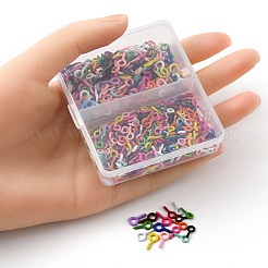 500 個 2 スタイルスプレー塗装鉄ネジアイピンペグベイル  片穴パーツ用  ミックスカラー  8~10x4~5x1mm  穴：2~2.5mm  ピン：1.4~1.5mm&nbsp;IFIN-YW0001-72
