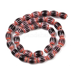 Handmade Millefiori Glass Oval Bead Strands&nbsp;LK-Z001-01B-10