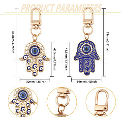 8Pcs 4 Style Alloy Enamel Turkish Evil Eye Pendant Decoration&nbsp;KEYC-GL0001-07