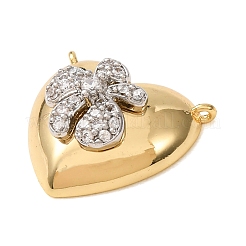 Valentine's Day Brass Micro Pave Clear Cubic Zirconia Pendants&nbsp;KK-C264-16A-G