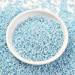 シリンダーシードビーズ  不透明色の光沢  均一サイズ  ライトブルー  2x1.3~1.5mm  穴：0.8~1mm  約888個/10g&nbsp;X-SEED-H001-B07