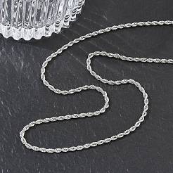 10mm 304ステンレススチール製ロープチェーンネックレス 2個  変色なし  ステンレス鋼色  16.73インチ（42.5cm）&nbsp;NJEW-G203-08P