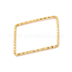 304ステンレススチールリンクリング  テクスチャ  菱形  18KGP本金メッキ  34x26.5x1mm  内径：31x24mm&nbsp;STAS-Z041-06G