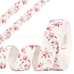 綿リボン2ロール  花柄  布ドレス縫製アクセサリー  レッド  5/8インチ（15mm）  約4.92ヤード（4.5m）/セット&nbsp;OCOR-CY0002-81B