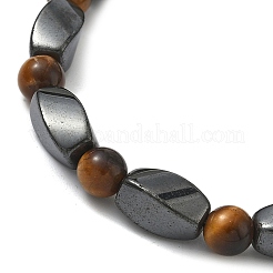 Round Natural Tiger Eye Stretch Bracelets&nbsp;X-BJEW-G072-14