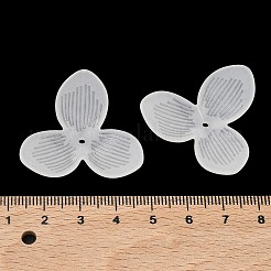 3枚の花びらのフロストアクリルビーズキャップ  花  ホワイト  32x34x5.5mm  穴：1.6mm  約471個/500g&nbsp;SACR-F016-01B