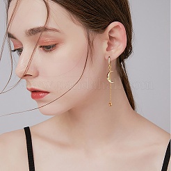 真鍮製ペンダント10個  丸カン付き  長持ちメッキ  ムーン  ゴールドカラー  20.5x12x2.5mm  穴：3mm&nbsp;ZIRC-SZ0004-38