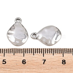 304ステンレスペンダント  ティアドロップチャーム  ステンレス鋼色  16x11x2.2mm  穴：1.4mm&nbsp;STAS-L317-19P