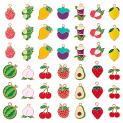 56Pcs 14 Styles Fruits Alloy Enamel Pendants&nbsp;FIND-TA0009-63