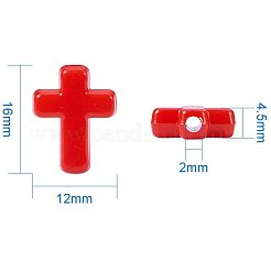 不透明なアクリルビーズ  クロス  ミックスカラー  16x12x4.5mm&nbsp;SACR-PH0002-01