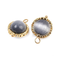 Rotatable Cat Eye Round Pendants&nbsp;KK-B157-37B-G