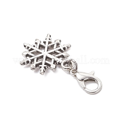 9Pcs Christmas Alloy Snowflake Pendant Decorations&nbsp;HJEW-JM04451