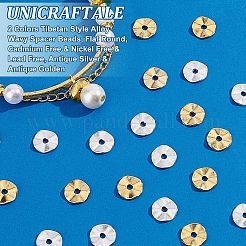 300Pcs 2 Colors Tibetan Style Alloy Wavy Spacer Beads&nbsp;FIND-UN0001-29