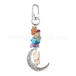 Alloy Hollow Moon Pendant Decorations&nbsp;HJEW-JM01613-02