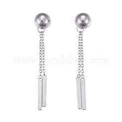 304 Stainless Steel Chain Tassel Earrings&nbsp;EJEW-I248-28