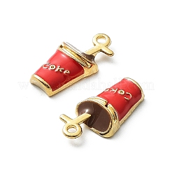 亜鉛合金チャーム  エナメル  ゴールドカラー  ドリンク  18x9x4mm  穴：1mm&nbsp;ENAM-A144-01G-02