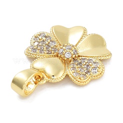 Rack Plating Brass Micro Pave Cubic Zirconia Pendants&nbsp;KK-Z071-75G-01
