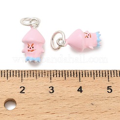 合金エナメルチャーム  丸カン付き  タコ  15.5x8mm  穴：5mm&nbsp;ENAM-I080-04S-02