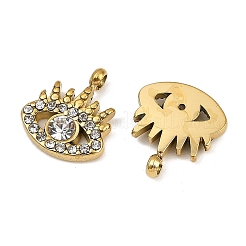 304 Stainless Steel Micro Pave Cubic Zirconia Charms&nbsp;STAS-K302-01B-G