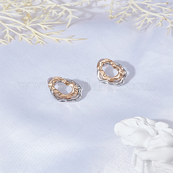 女性用合金スタッドピアス1組  不規則な楕円形  プラチナ  18.5x14mm&nbsp;EJEW-LP0008-006